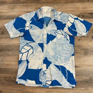 60s Vintage TROPICANA HAWAIIAN SHIRT Tiki Talon Zip Front Surf Floral Abstract